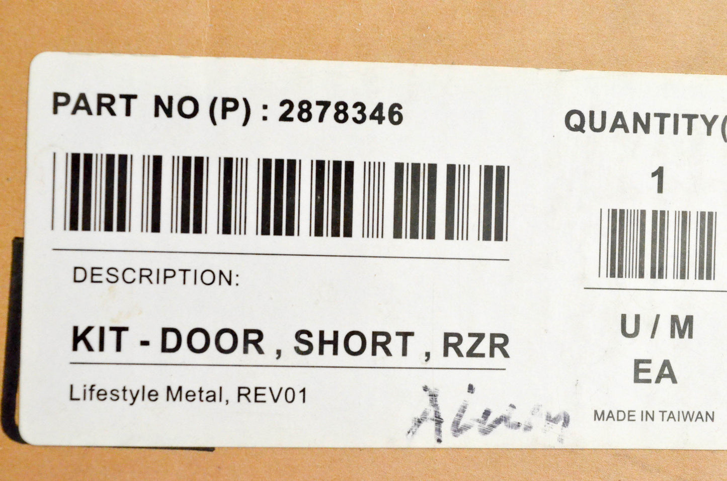 New OEM Polaris 2878346 Door Short RZR Kit NOS