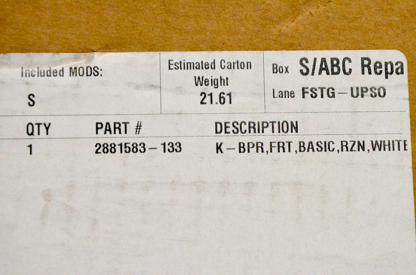 New OEM Polaris 2881583-133 Bumper Front Basic RZR White Lightning Kit NOS
