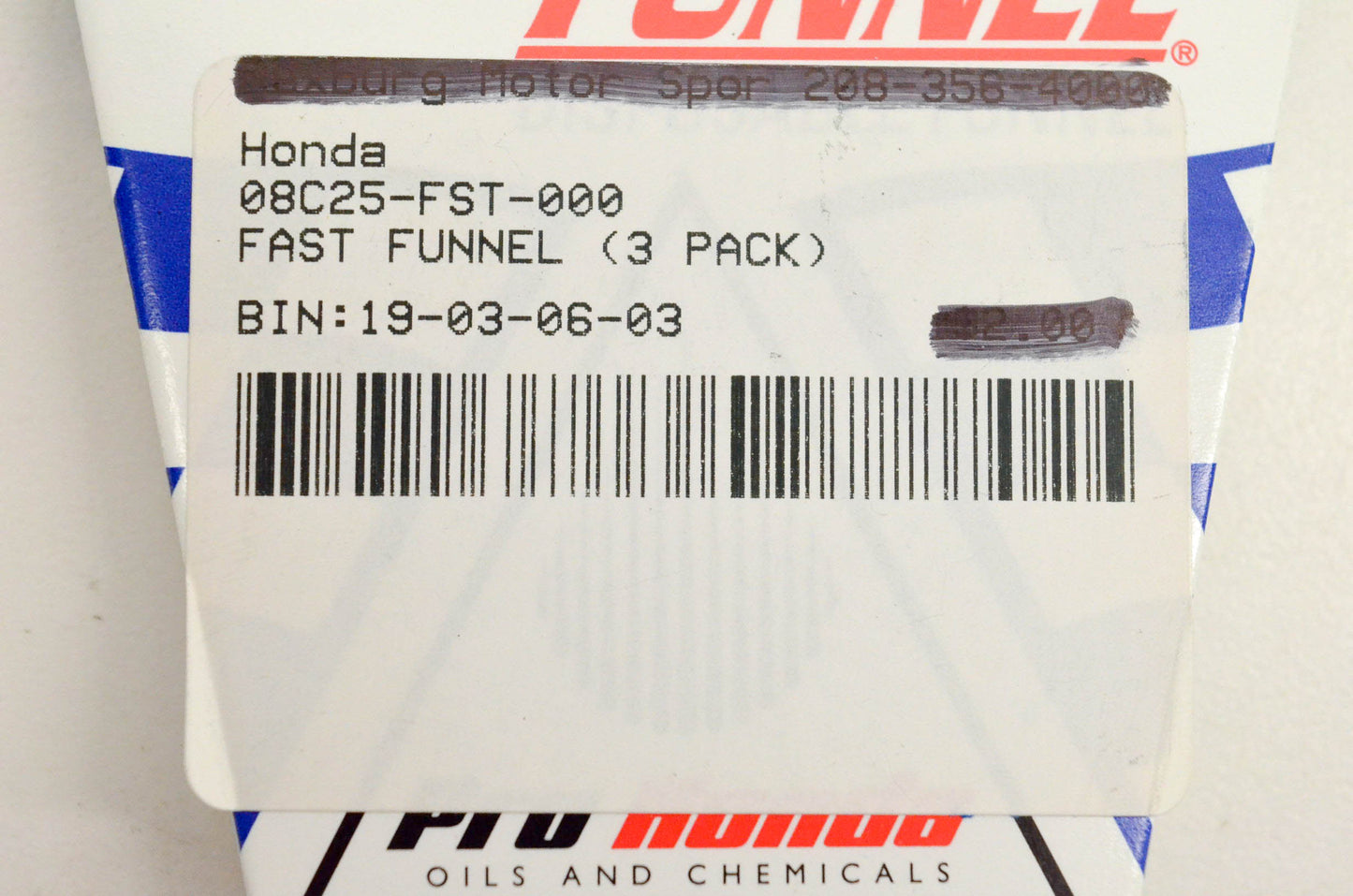 New OEM Honda 08C25-FST-000 Pro Honda Fast Funnel 3 Pack NOS