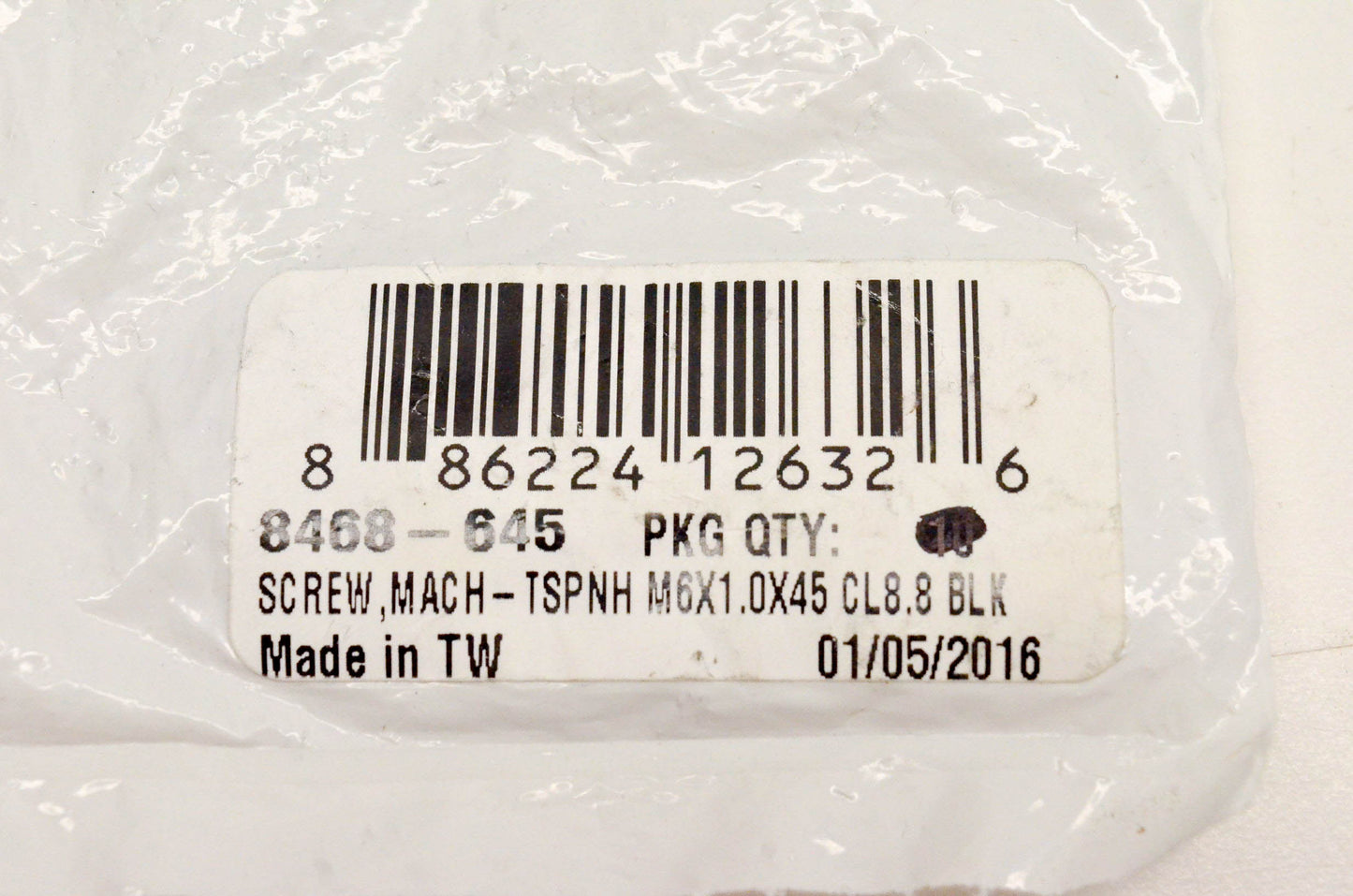 New OEM Arctic Cat 8468-645 Screw Mach TSPNH M6x1.0x45 CL8 8 Black NOS
