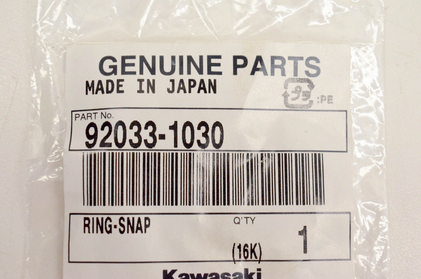 New OEM Kawasaki 92033-1030 Snap Ring NOS