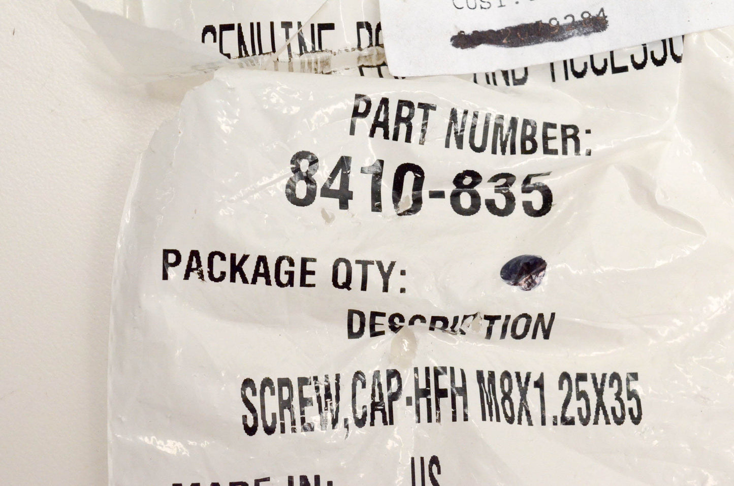 New OEM Arctic Cat 8410-835 Screw Cap HFH M8x1.25x35 NOS QTY 2