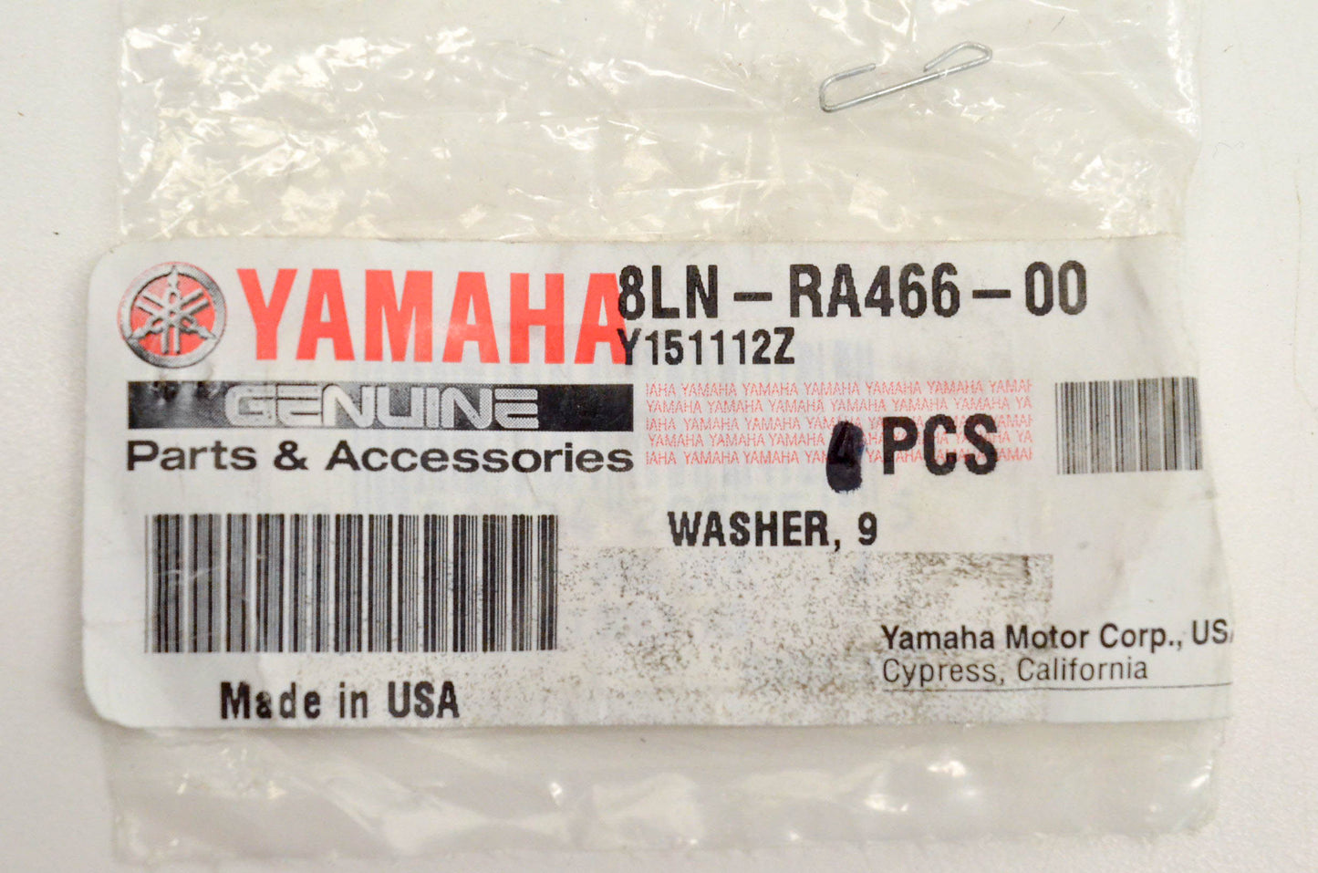 New OEM Yamaha 8LN-RA466-00-00 Washer NOS