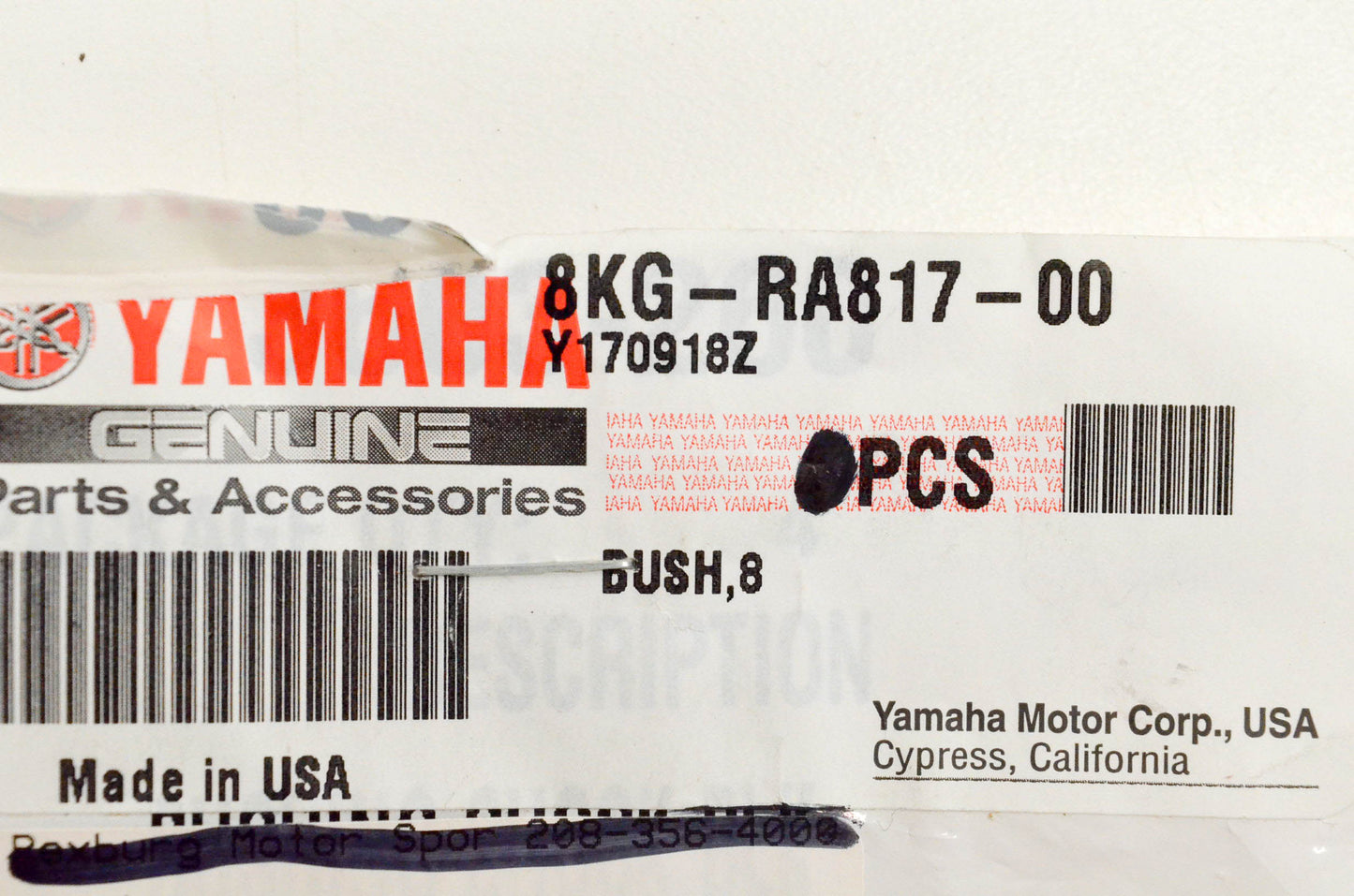 New OEM Yamaha 8KG-RA817-00-00 Bush NOS