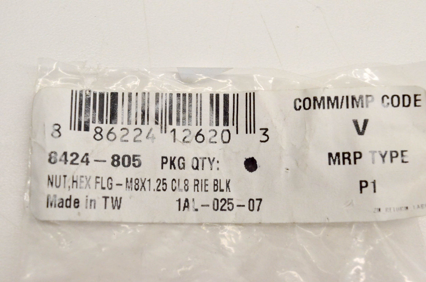 New OEM Arctic Cat 8424-805 Nut Hex Flange M8x1.25CL8 RIE Black NOS