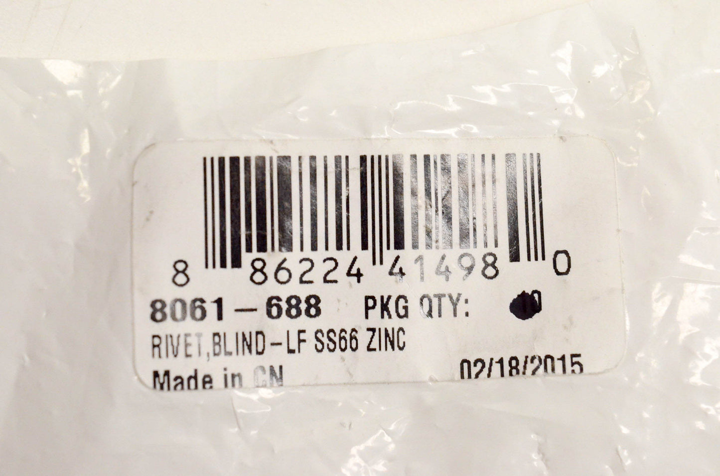 New OEM Arctic Cat 8061-688 Rivet Blind LF SS66 Zinc NOS