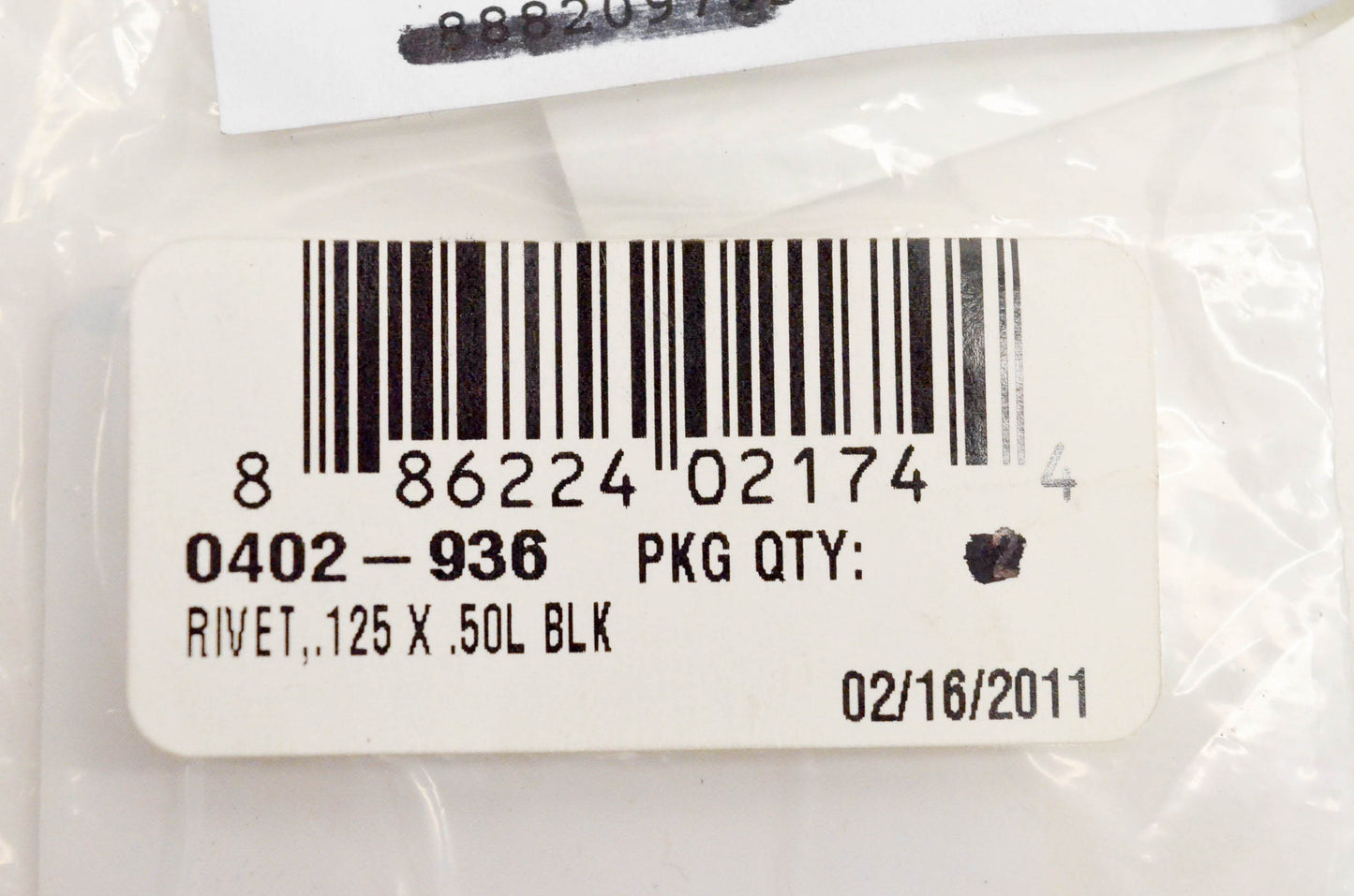 New OEM Arctic Cat 0402-936 Rivet .125x.50 Black NOS