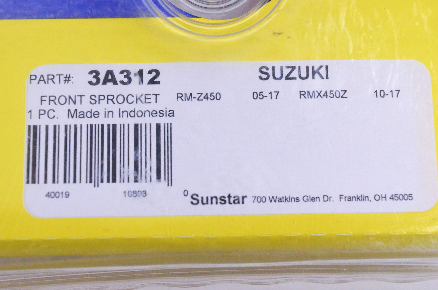 Sunstar 3A312, 1-3A312 Front Sprocket 12T NOS