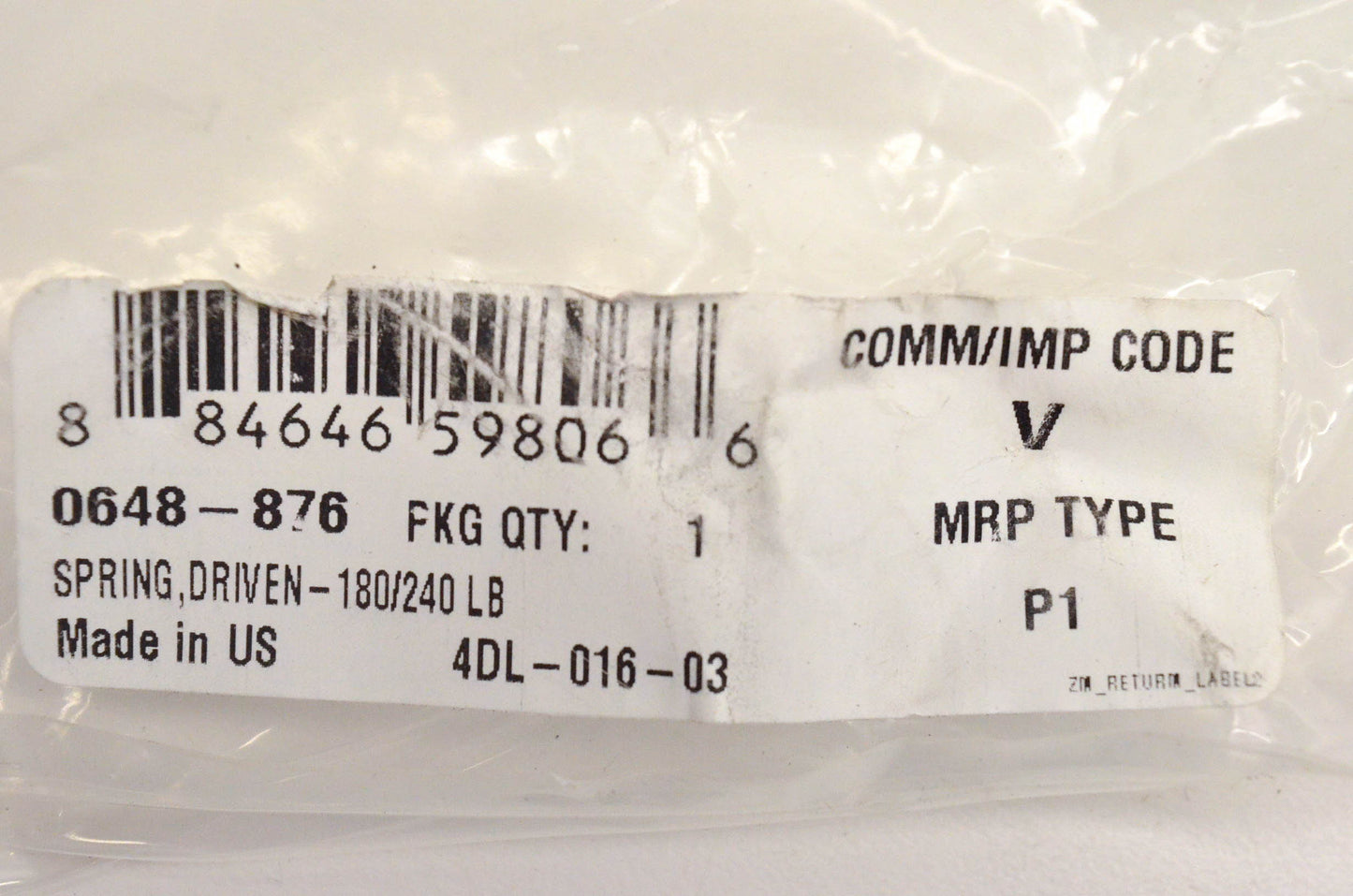 New OEM Arctic Cat 0648-876 Spring Driven 180/240 LB NOS