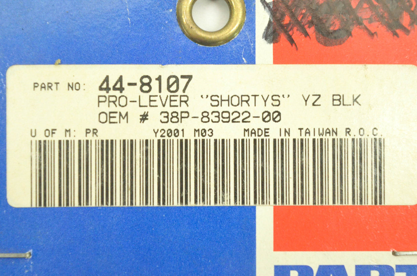 Parts Unlimited 44-8107, 38P-83922-00 Pro Lever "Shortys" YZ Black NOS