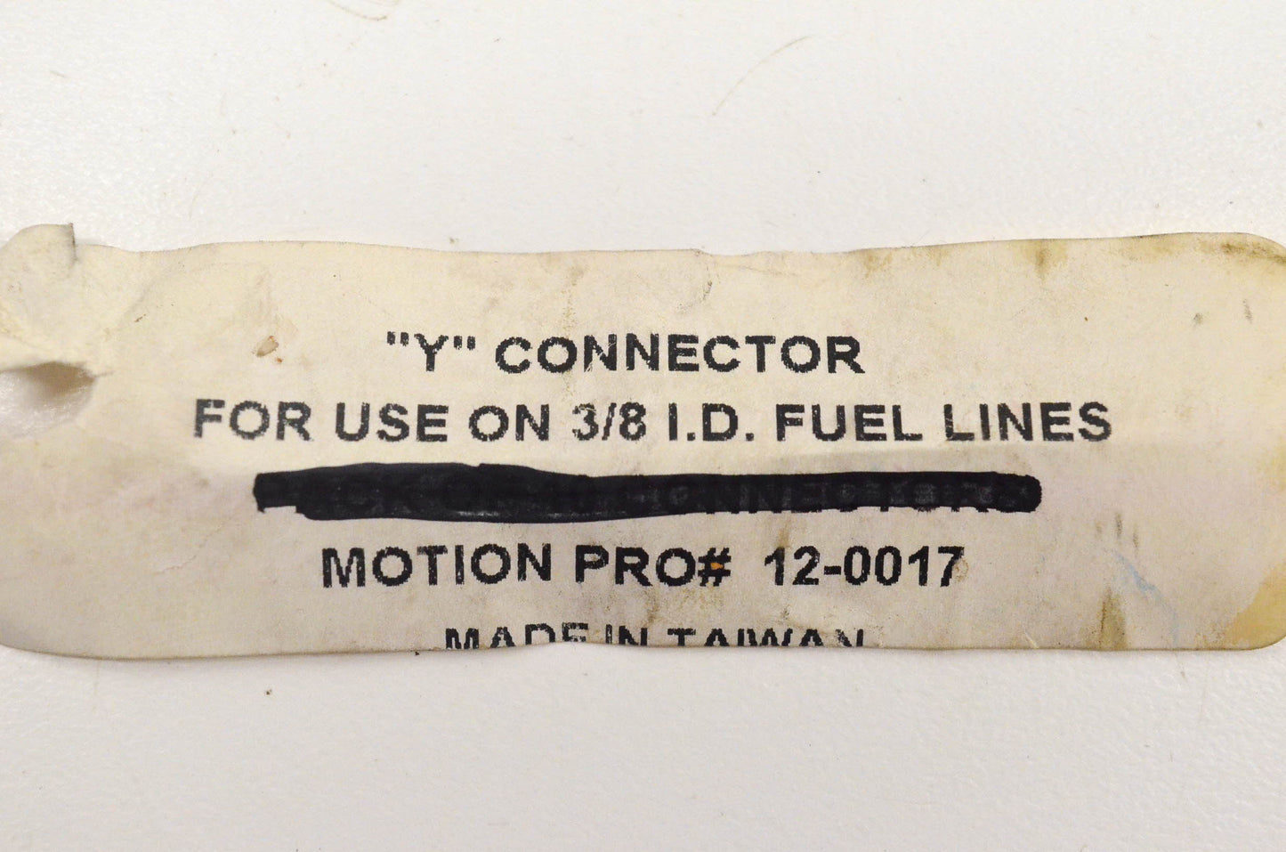 Motion Pro 12-0017, P12-017 Y Connector 3/8" NOS