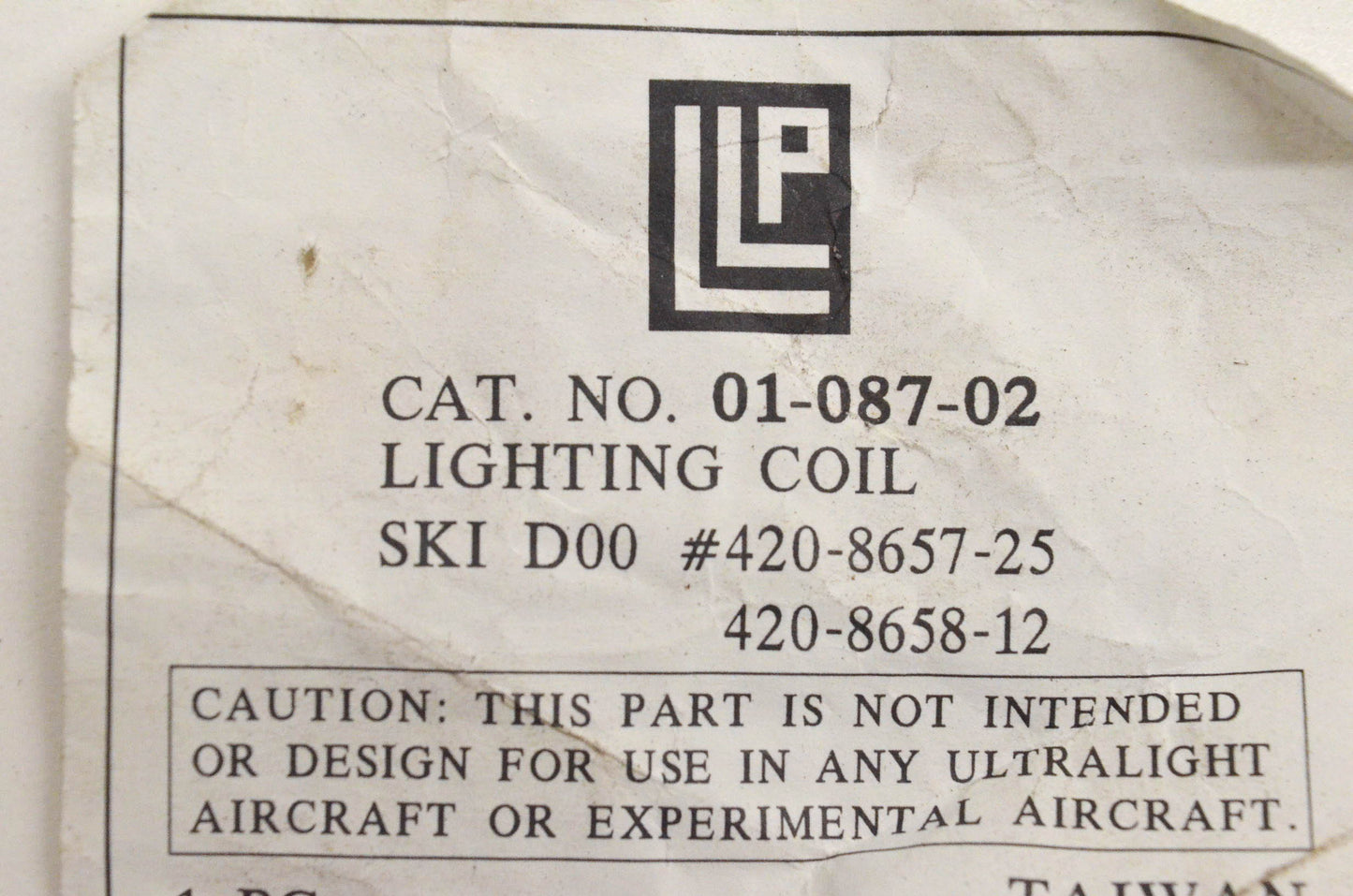 LLP 01-087-02, 420-8657-25, 420-8658-12 Lighting Coil NOS
