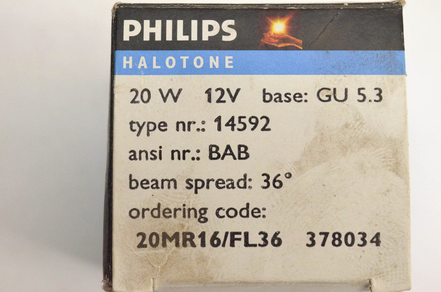 Philips 378034 Halotone Bulb 20MR16/FL36 20w 12v NOS