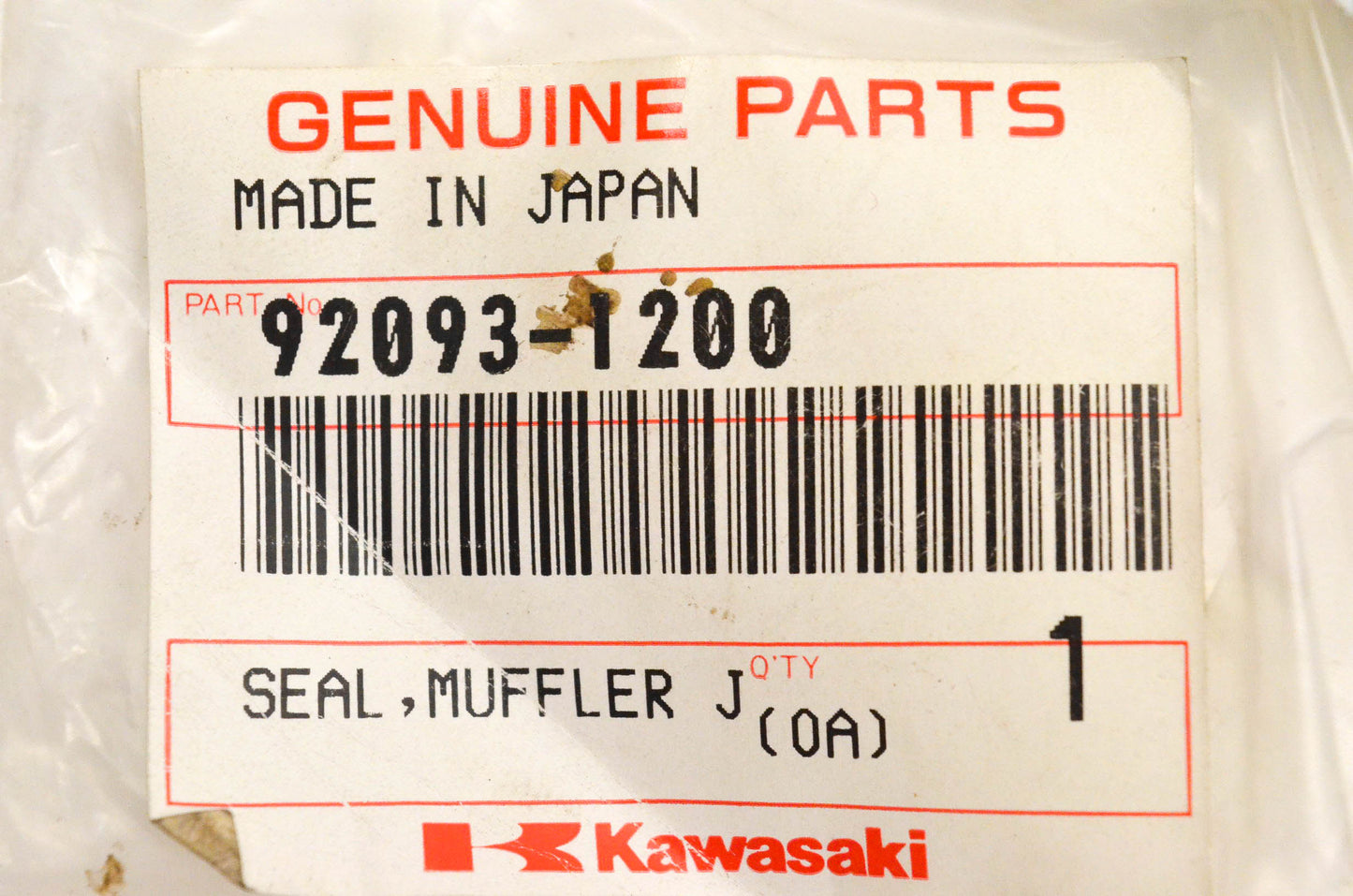 New OEM Kawasaki 92093-1200 Muffler Joint Seal NOS