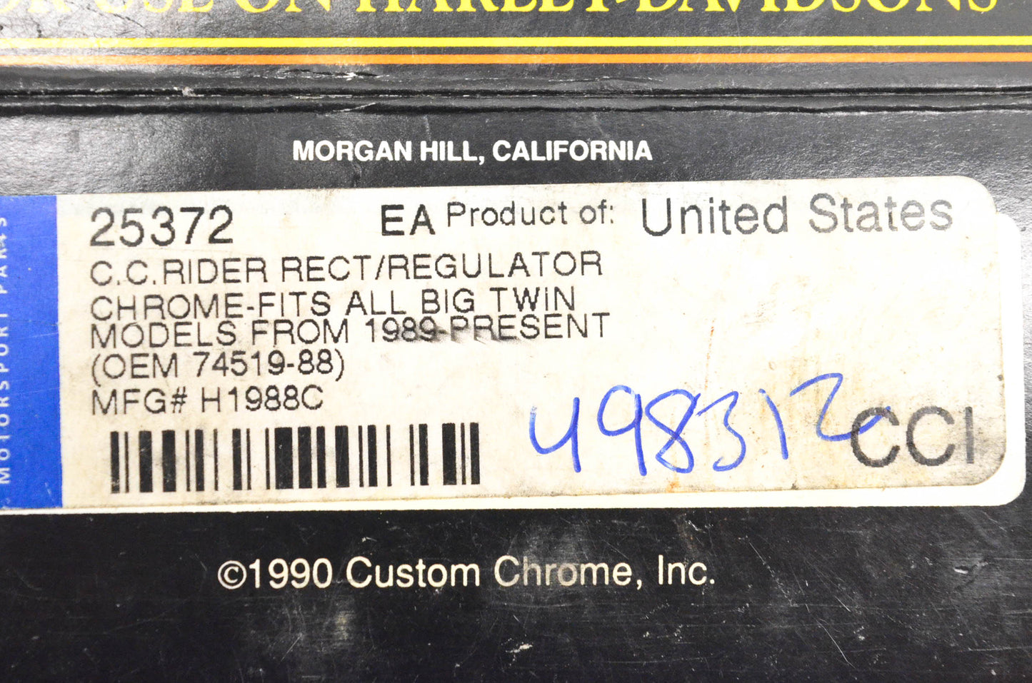 Custom Chrome 25372, 74519-88, 498312 Voltage Regulator NOS