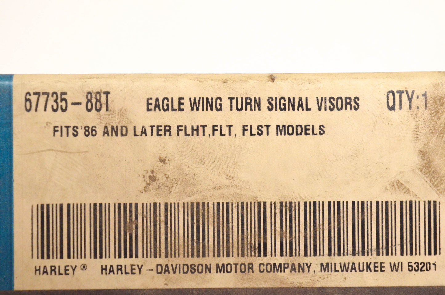 New OEM Harley Davidson 67735-88T Eagle Wing Turn Signal Visors NOS