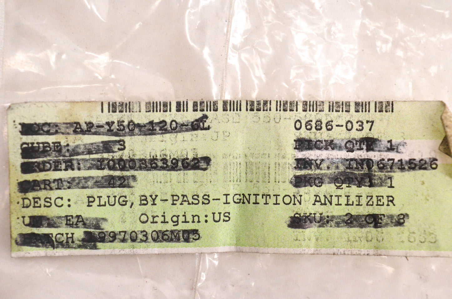 New OEM Arctic Cat 0686-037 By Pass Ignition Anilizer Plug NOS