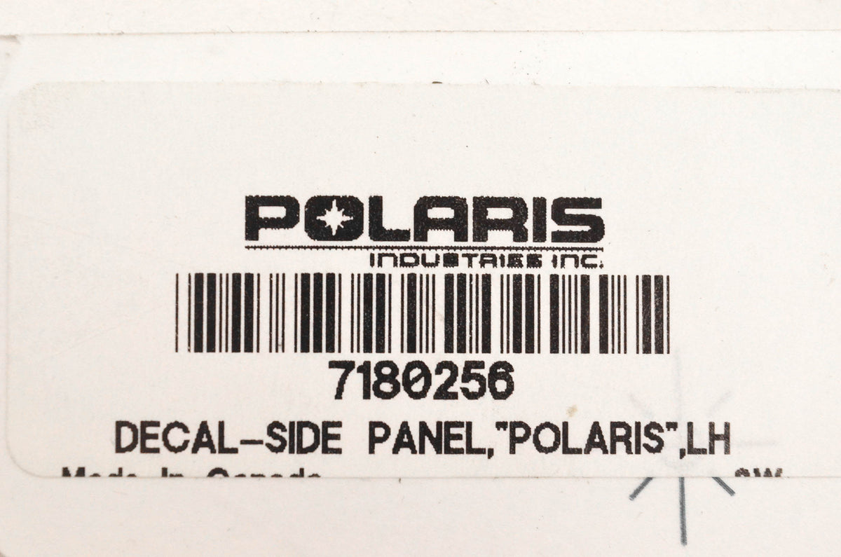 New OEM Polaris 7180256 Side Panel "Polaris" Left Sticker NOS