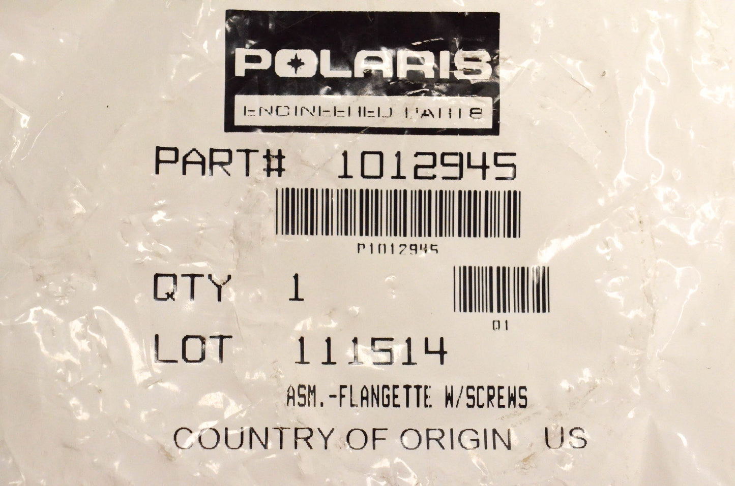 New OEM Polaris 1012945 Flangette With Screws Assembly NOS
