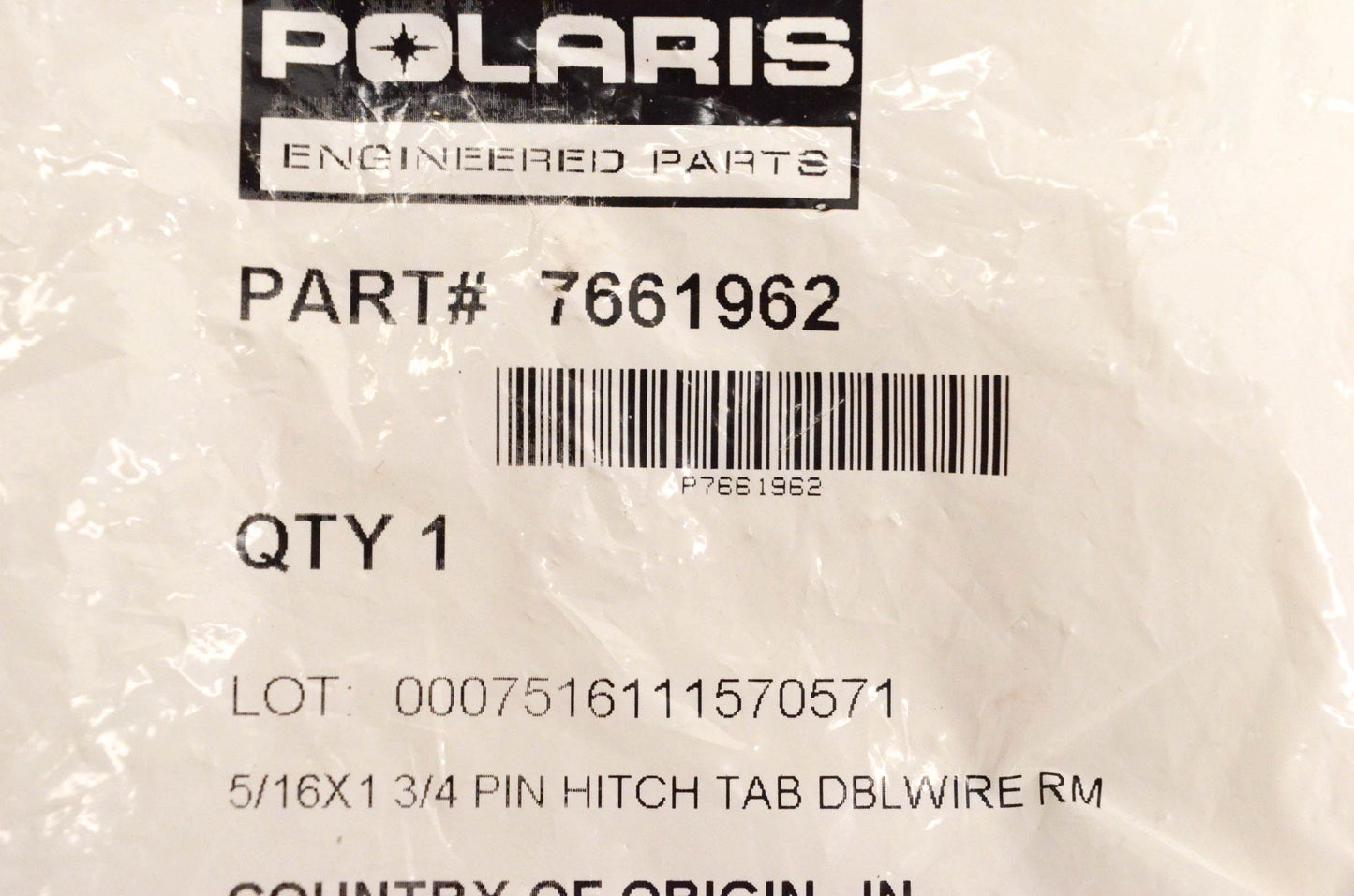New OEM Polaris 7661962 Pin Hitch NOS