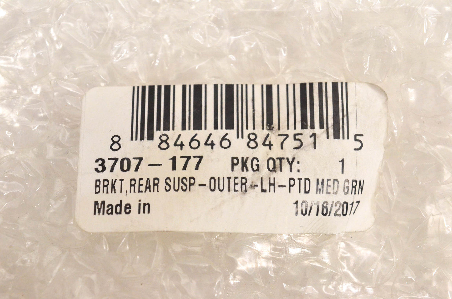 New OEM Arctic Cat 3707-177 Rear Outer Suspension Bracket Left Green NOS