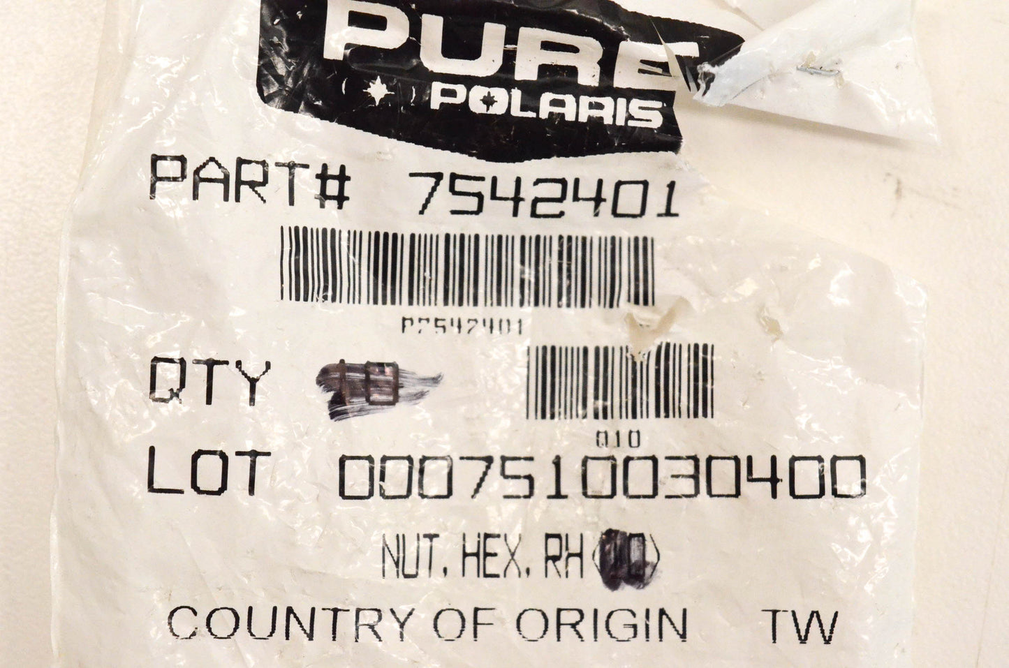 New OEM Polaris 7542401 Hex Nut NOS