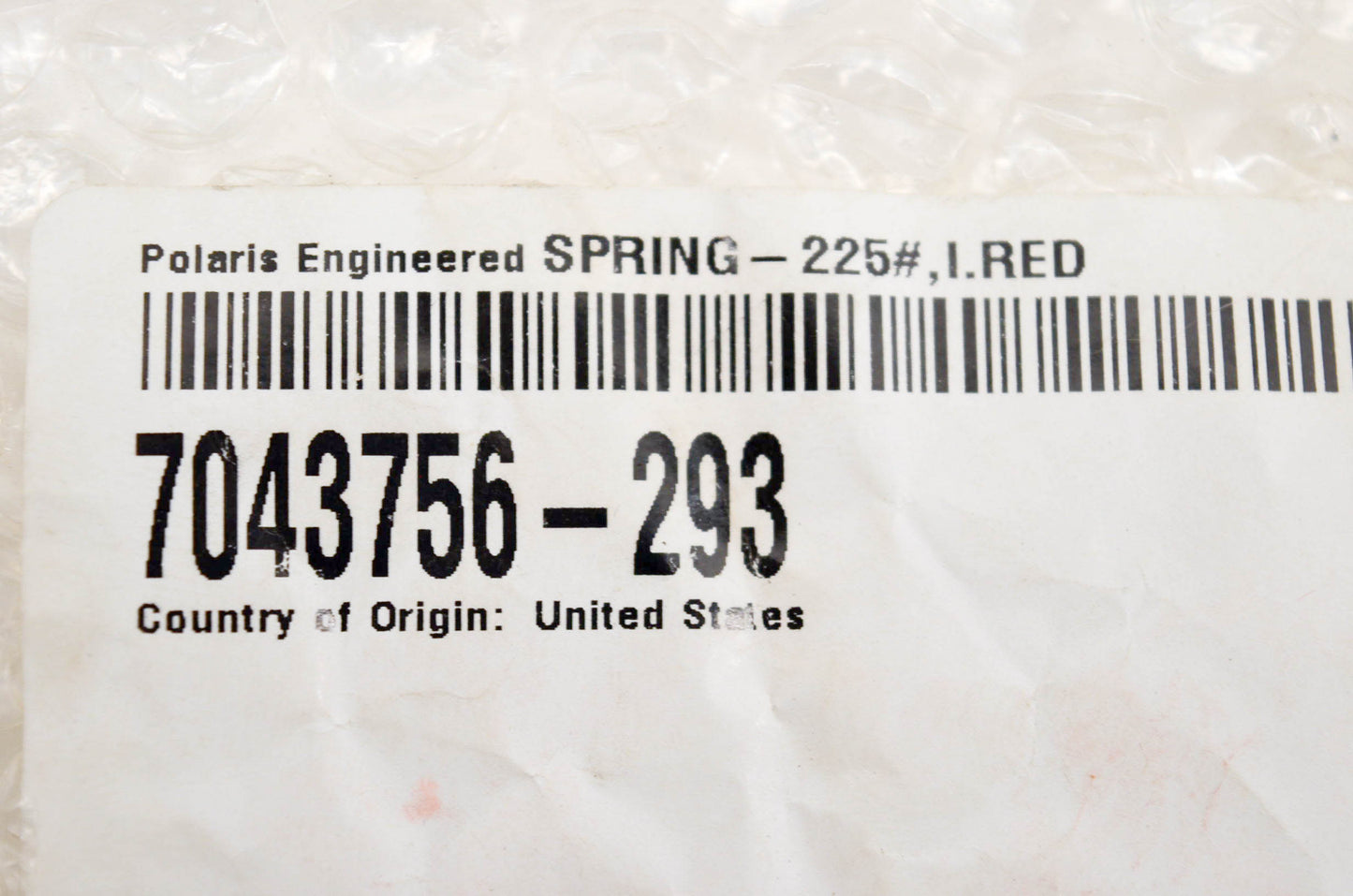 New OEM Polaris 7043756-293 Spring 225# I RED NOS
