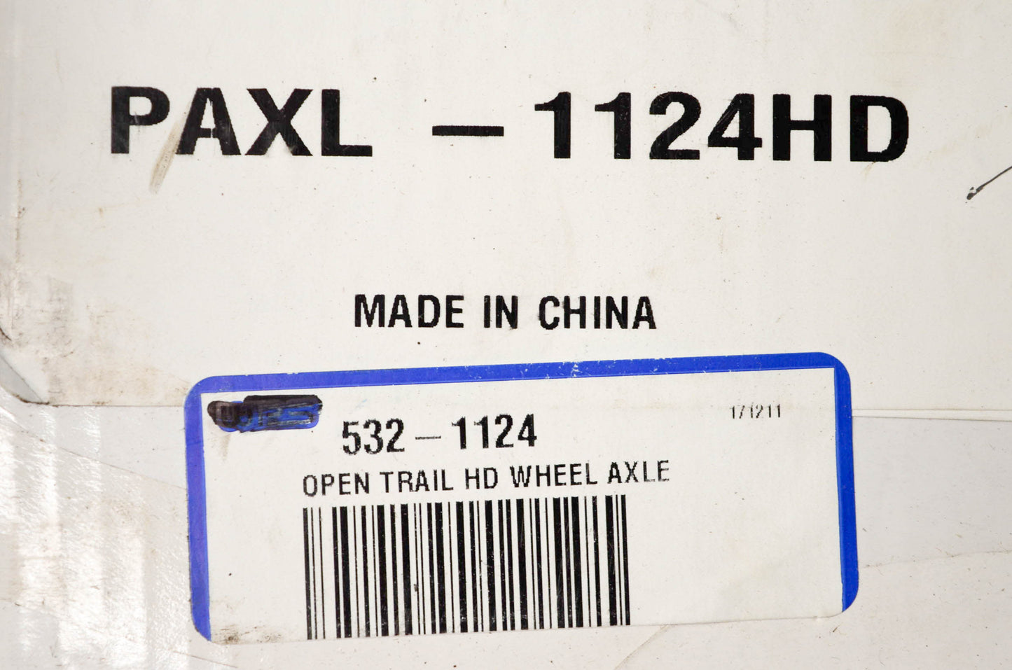 Open Trail PAXL-1124HD, 532-1124 Heavy Duty Axle NOS