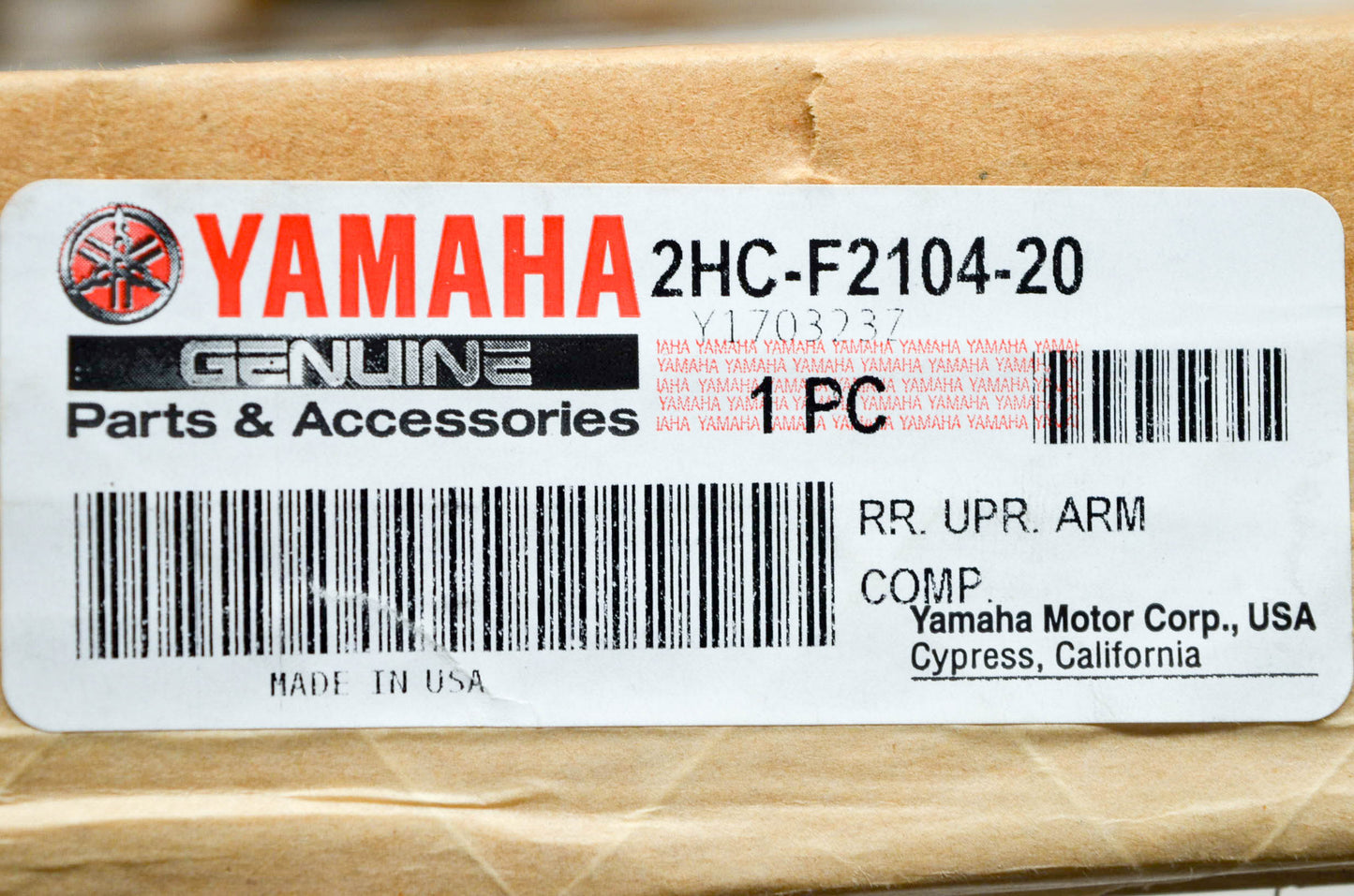 New OEM Yamaha 2HC-F2104-20-00 Rear Upper Arm NOS