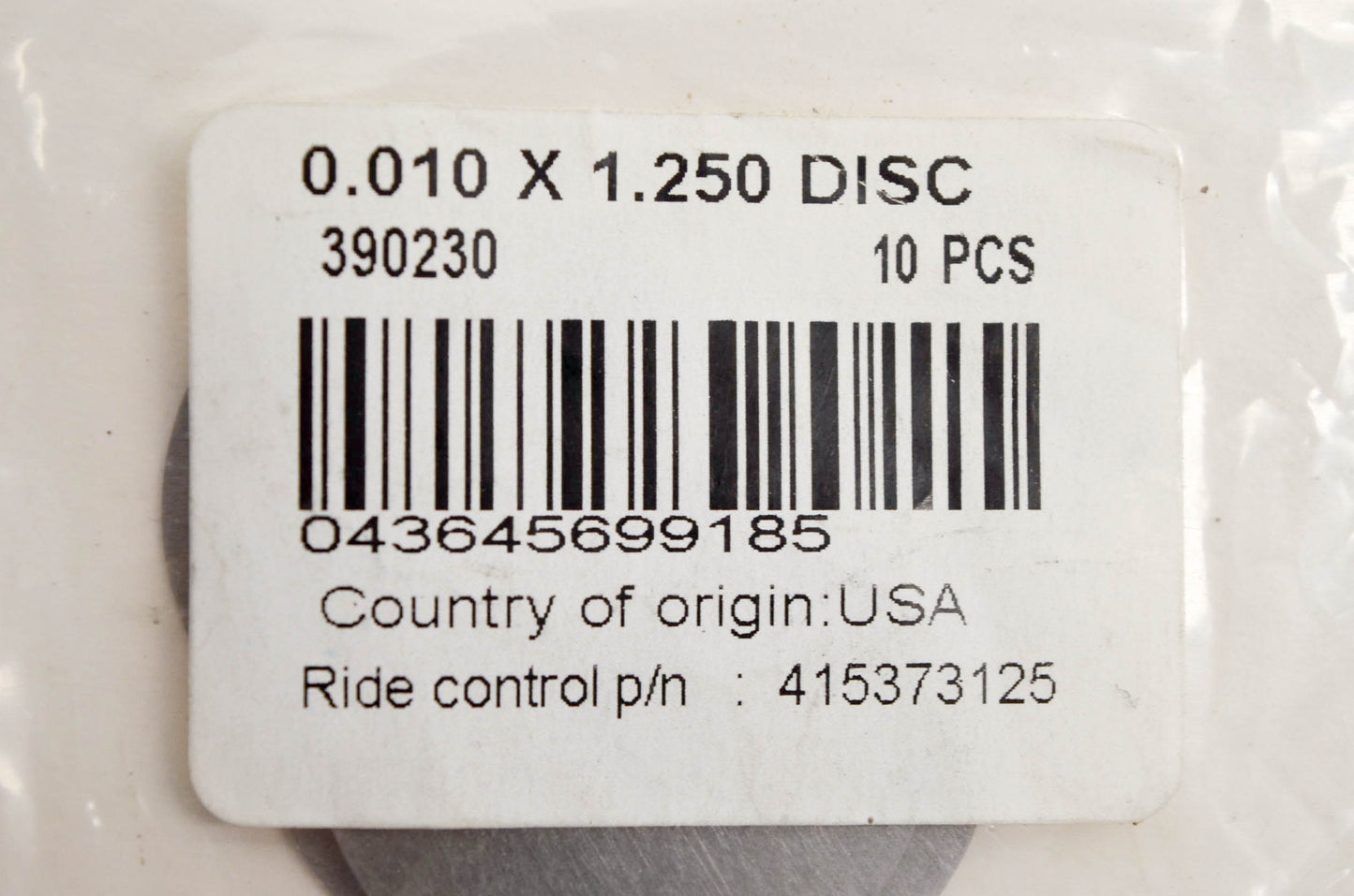 Ryde FX 390230, 53-390230 Valve Disc NOS