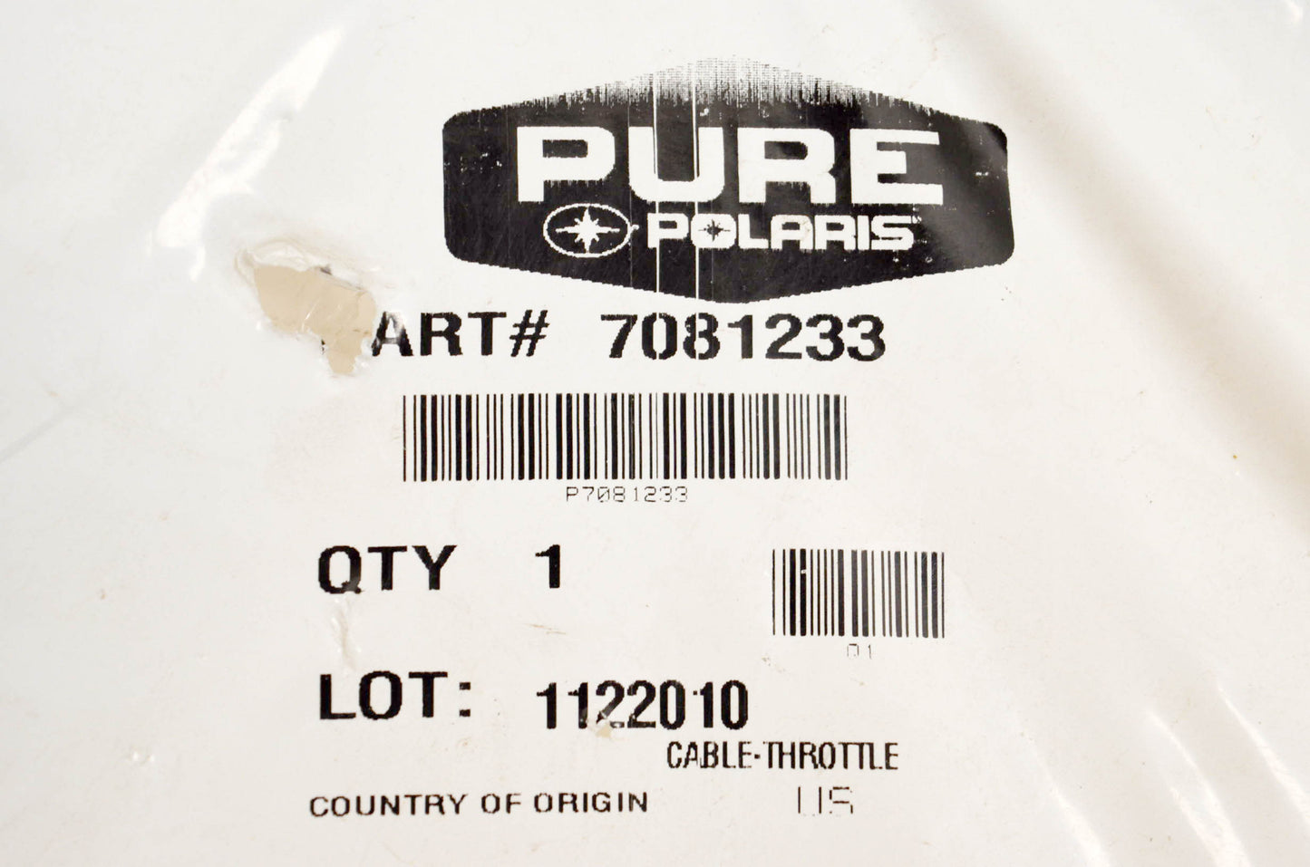 New OEM Polaris 7081233 Throttle Cable NOS