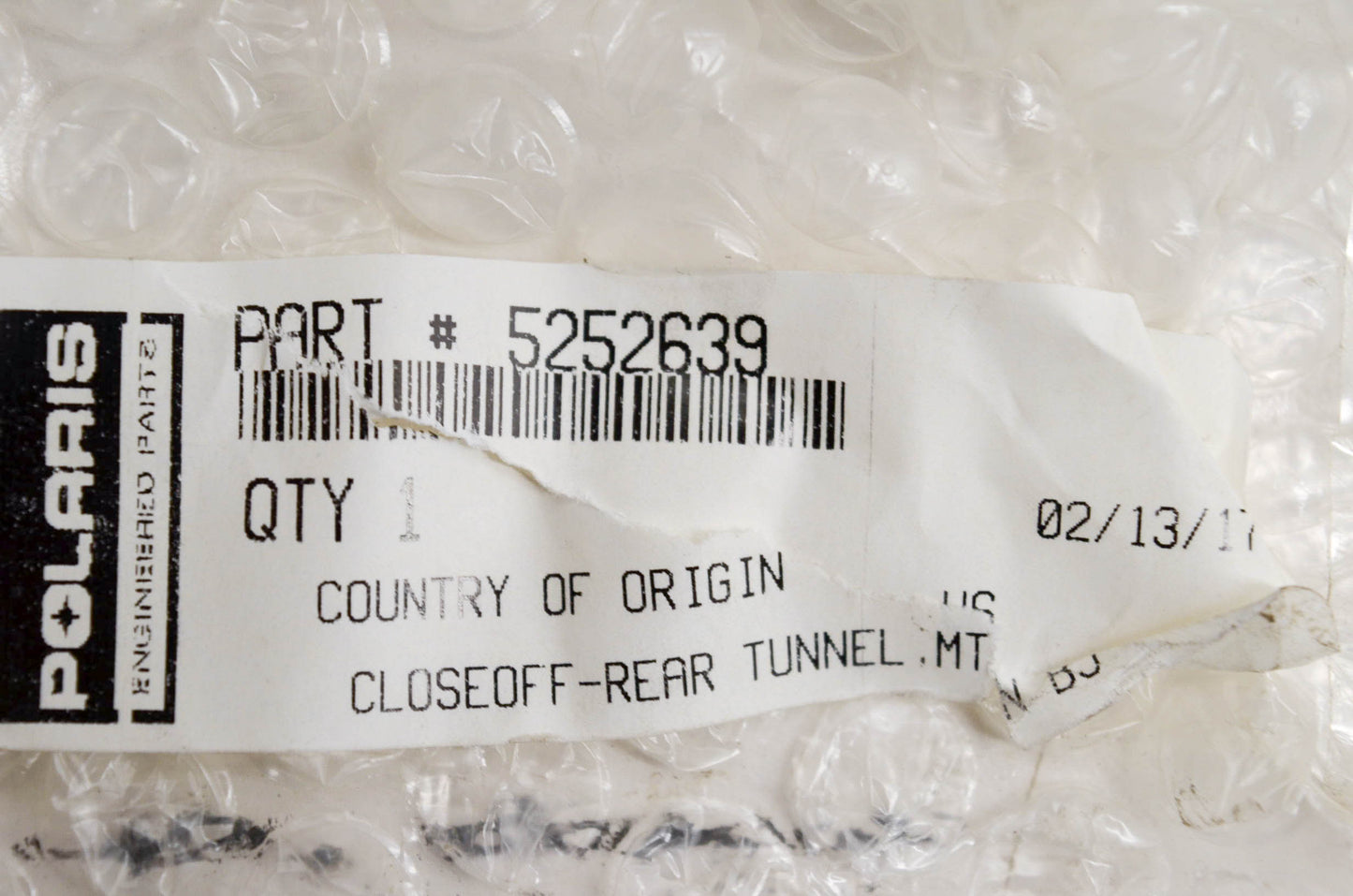 New OEM Polaris 5252639 Closeoff Rear Tunnel NOS