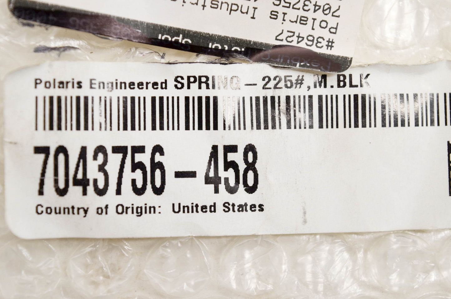 New OEM Polaris 7043756-458 Spring 225# M Black NOS