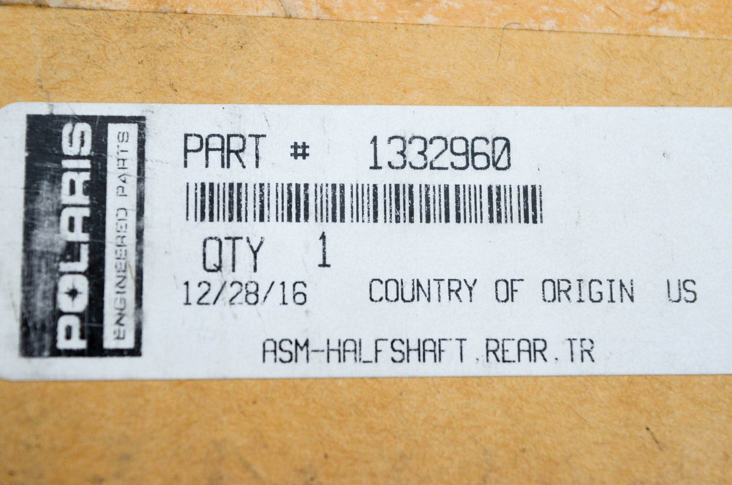 New OEM Polaris 1332960 ASM Halfshaft Rear TR NOS