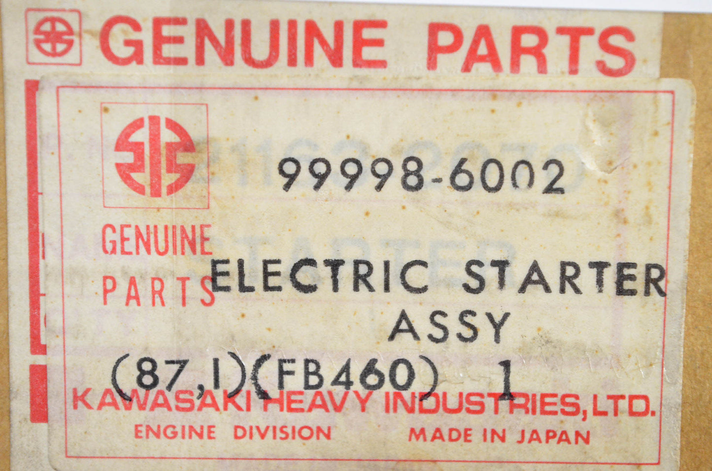 New OEM Kawasaki 99998-6002 Electric Starter Assembly NOS