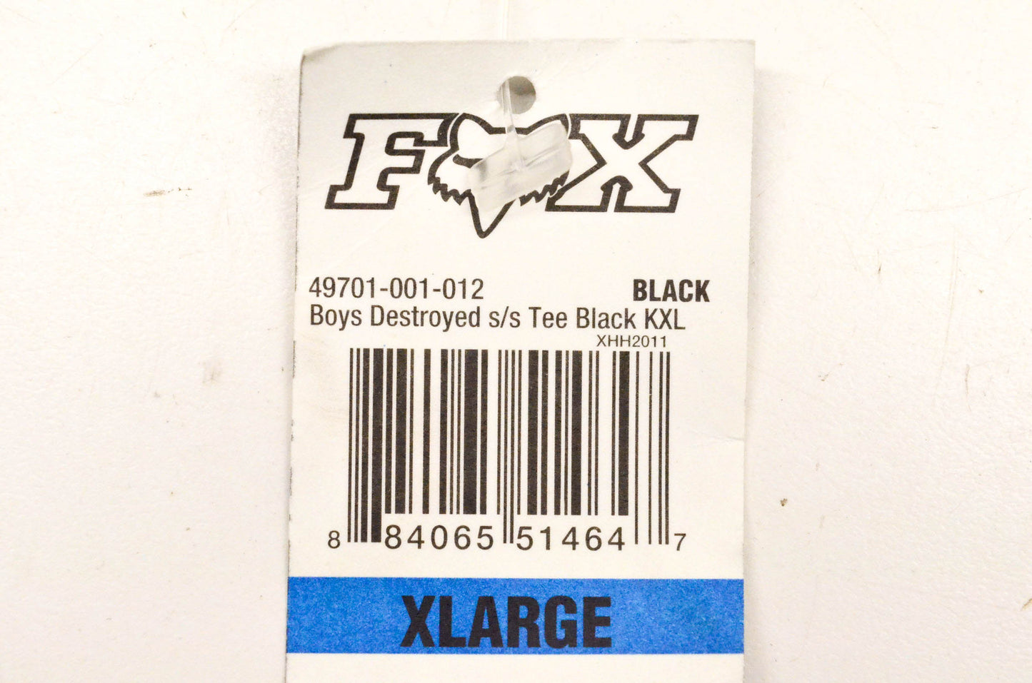 Fox 49701-001-012 Boy's Destroyed Short Sleeve Xlarge Black Tee Shirt NOS