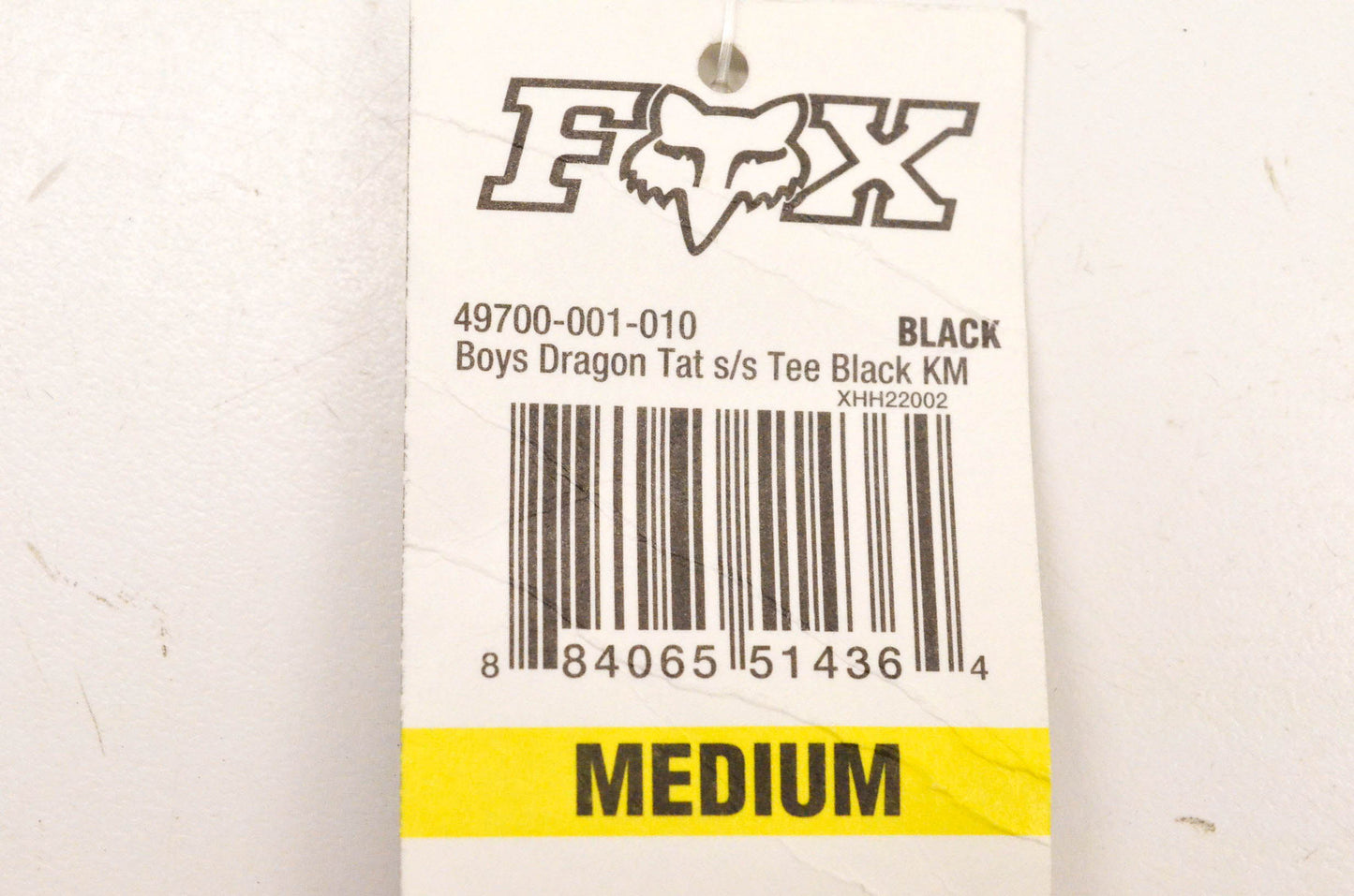 Fox 49700-001-010 Boy's Dragon Tat Short Sleeve Medium Black Tee Shirt NOS