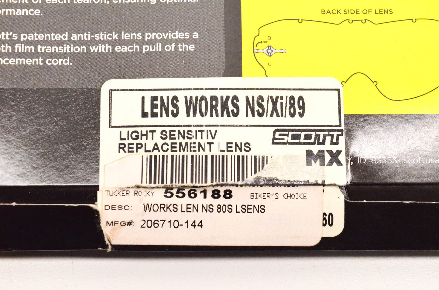 Scott 206710-144, 556188 Replacement Works Lens NS 80S Lens NOS