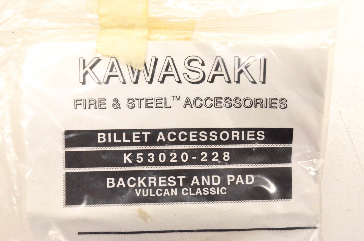 New OEM Kawasaki K53020-228 Classic Billet Backrest Kit NOS