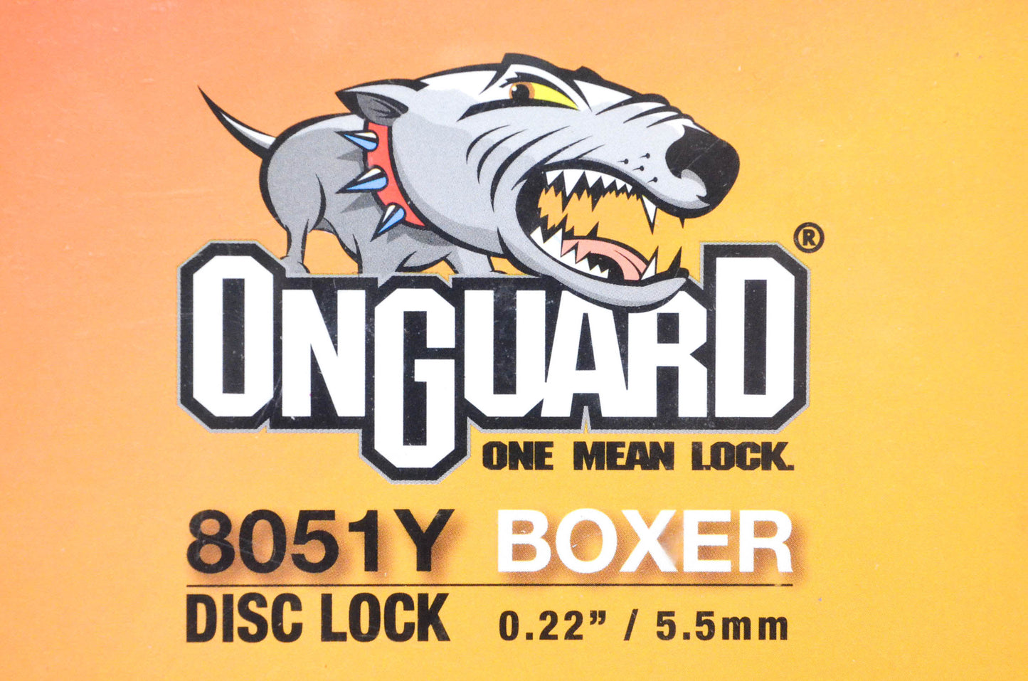 Onguard 8051Y Boxer Series Yellow Disc Lock NOS