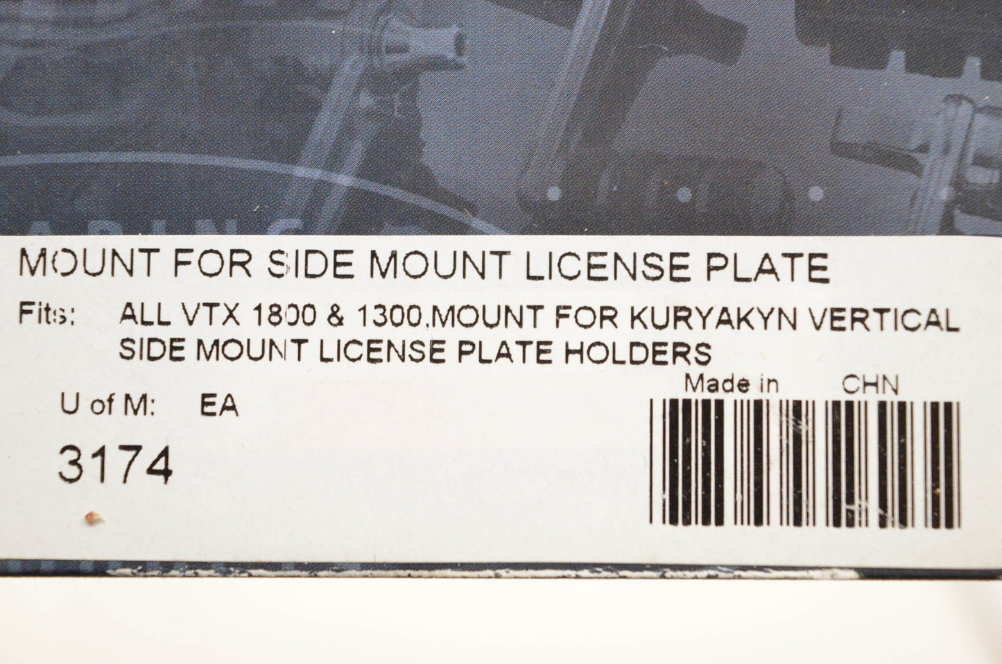 Kuryakyn 3174 License Plate Side Mount Adapter NOS