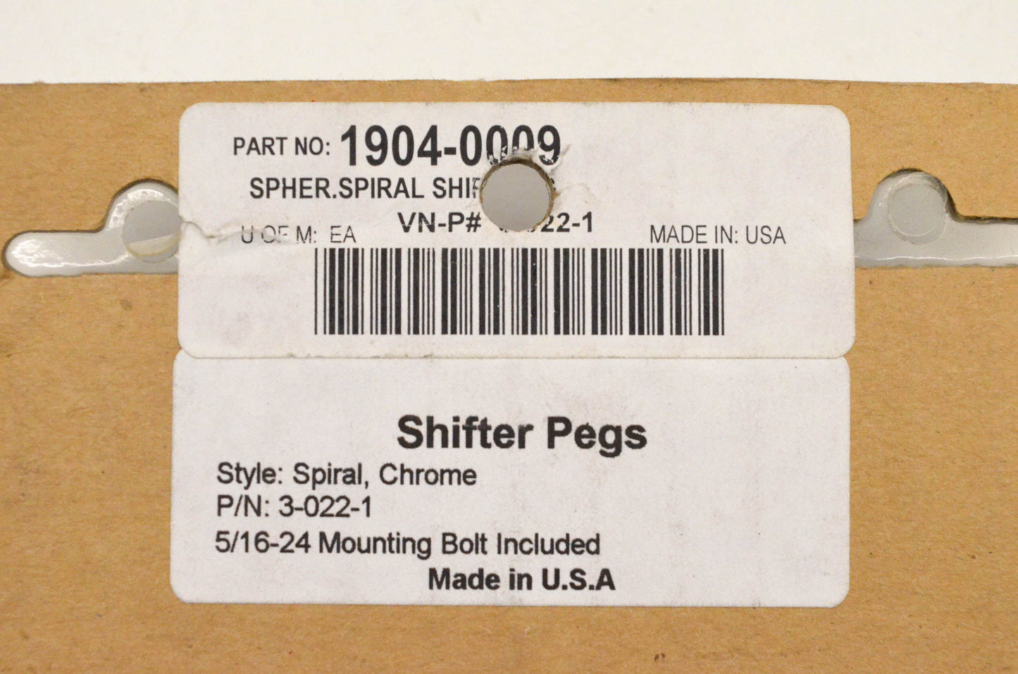 Perse Performance 1904-0009, 3-022-1 Spiral Chrome Shifter Peg NOS
