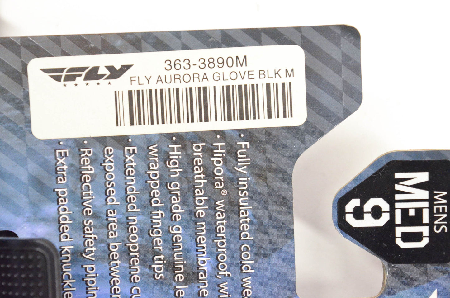 Fly 363-3890M Aurora Medium Black Gloves NOS