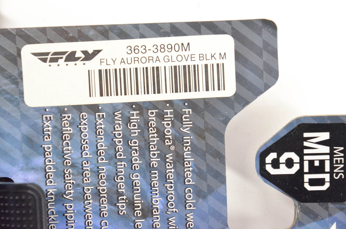 Fly 363-3890M Aurora Medium Black Gloves NOS