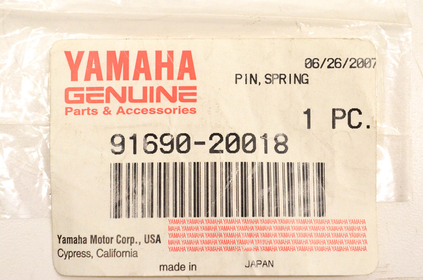 New OEM Yamaha 91690-20018-00 Spring Pin NOS
