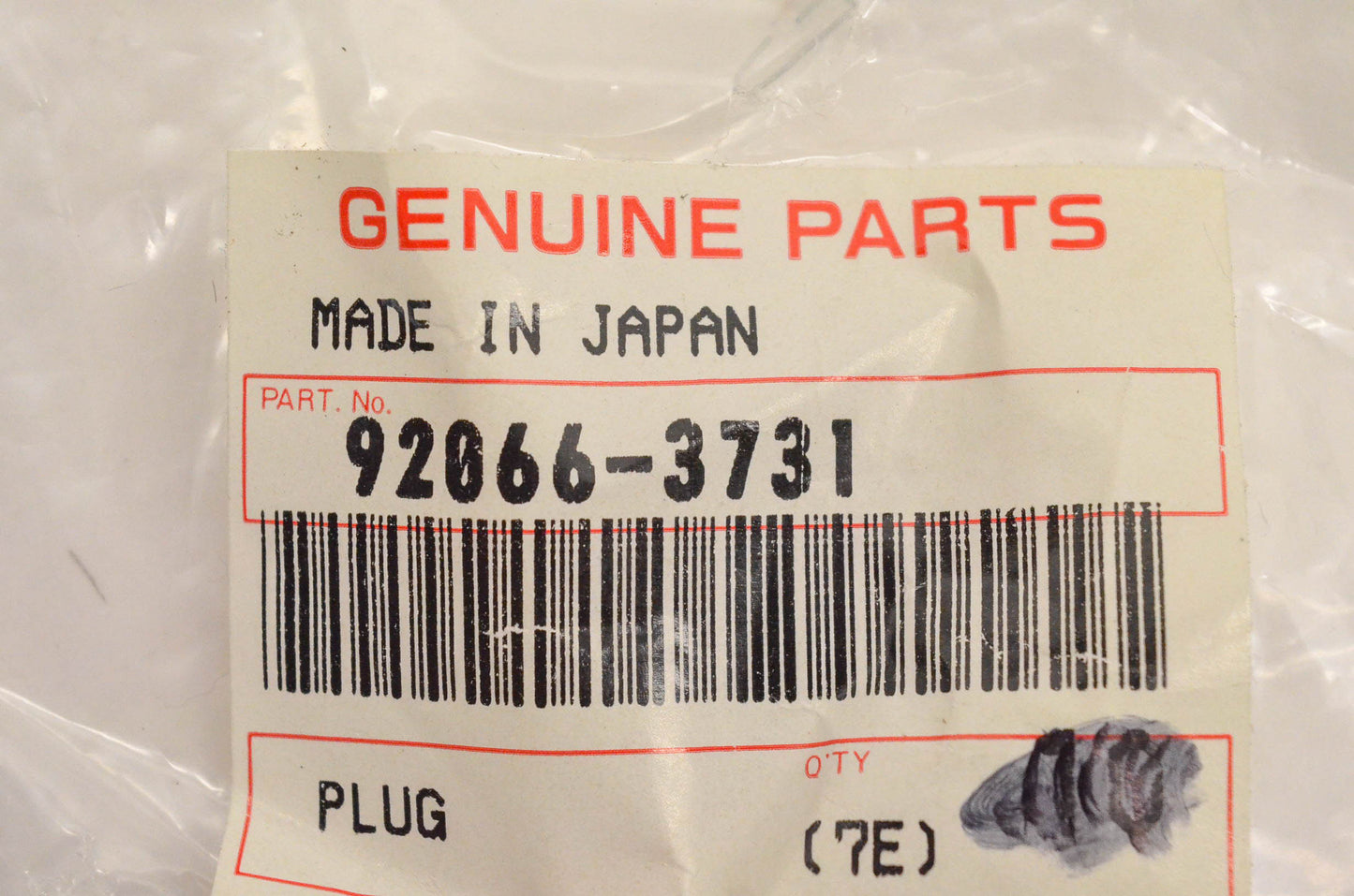 New OEM Kawasaki 92066-3731 Plug NOS