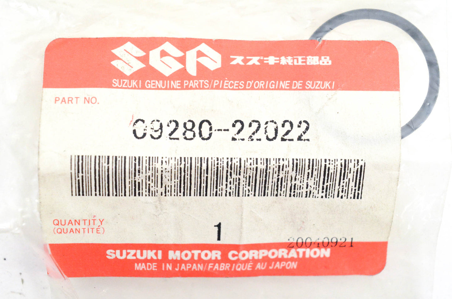 New OEM Suzuki 09280-22022 O Ring NOS