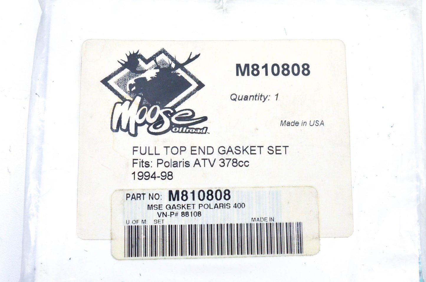 Moose Offroad M810808, 88108 Full Top End Gasket Kit NOS