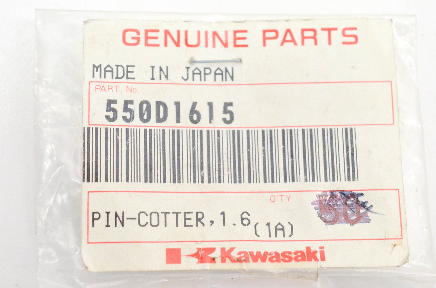 New OEM Kawasaki 550D1615 Cotter Pin Qty 2 NOS