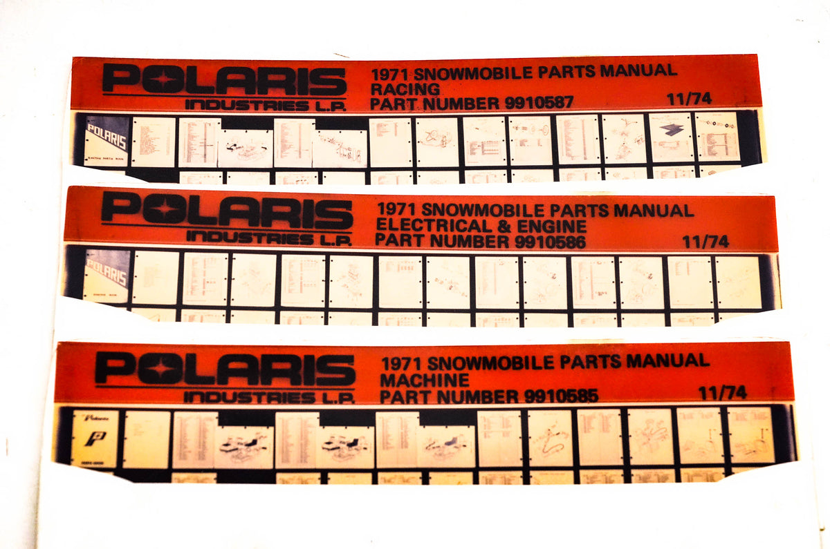 OEM Polaris 1971 Snowmobile Parts Manual Microfiche Lot Of 3